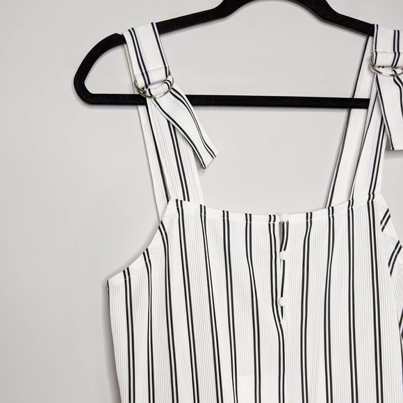 ASOS GLAMOROUS • Striped White Mini Dress Sz Small - Picture 3 of 6
